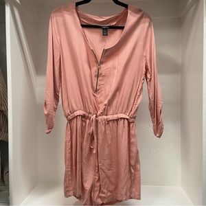 Rue21 Light Pink Cloth Drawstring Shorts Romper-Size L